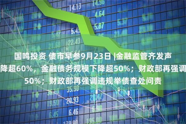 国鸣投资 债市早参9月23日 |金融监管齐发声，融资平台数量下降超60%，金融债务规模下降超50%；财政部再强调违规举债查处问责